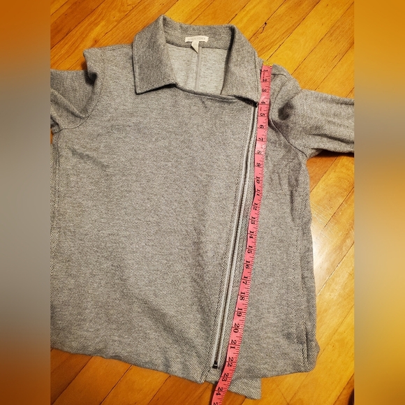 Eileen Fisher grey zipper patterns moto jacket. Long sleeves. Organic cotton. M. - Picture 12 of 13
